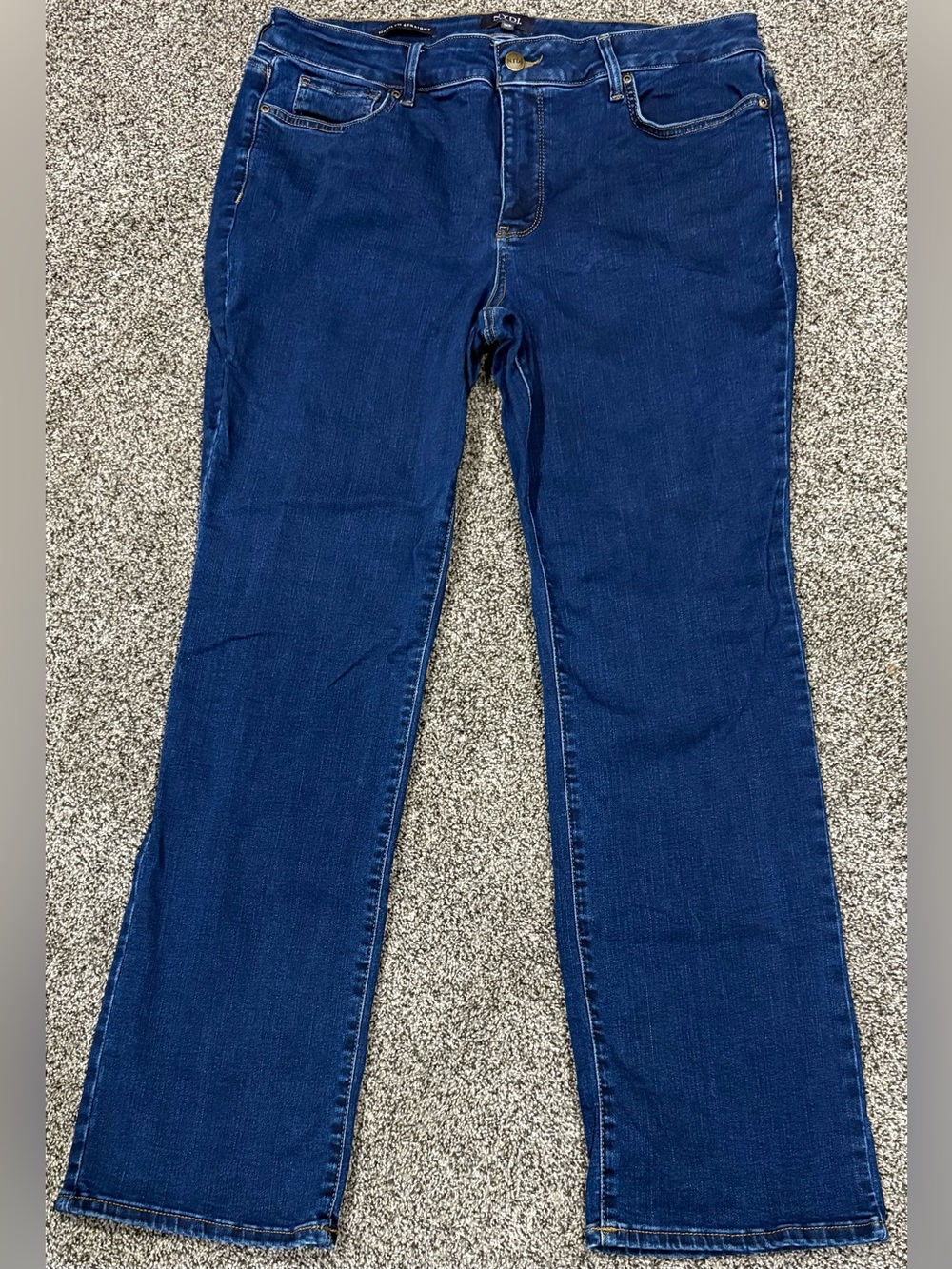 NYDJ Marilyn Straight Jeans Women’s 14P Dark Wash Stretch Denim
